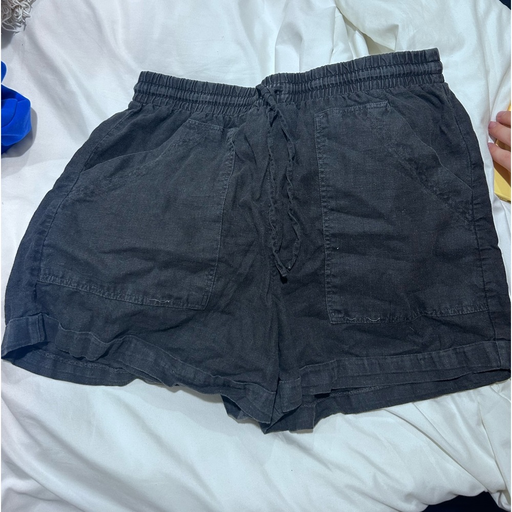 black shorts